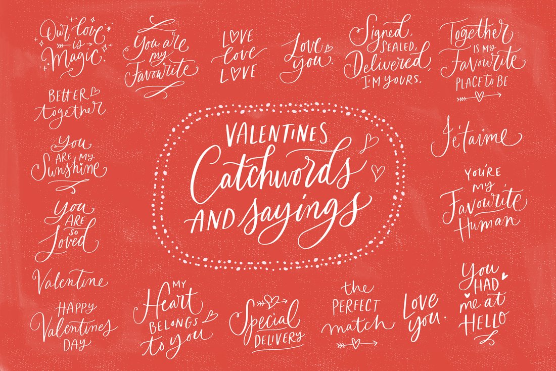 Valentines Lettering Vectors main product image by Nicky Laatz