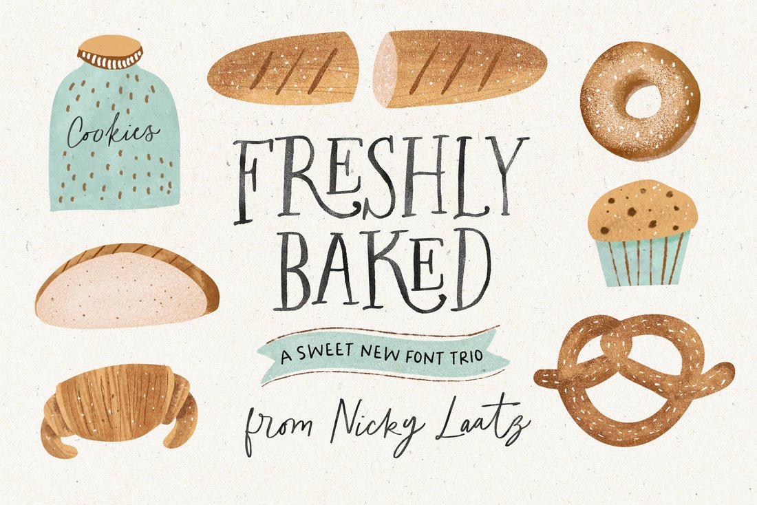 Freshly Baked Font Trio & Dings main product image by Nicky Laatz