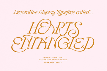 Hearts Entangled Display Typeface main product image by Nicky Laatz