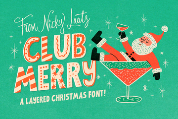 Main product image - Club Merry Layered Font (Font) by Nicky Laatz